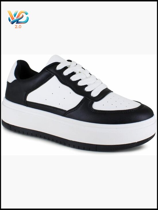 Shoes - Women's Fashion Sneakers Cushioned Lace Up Platform Low Top Casual Everyday